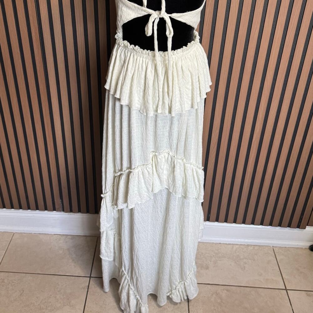 Free People Beach Santa Luz Ruffle Tiered Maxi Dress Snowing Size XL - Picture 7 of 11